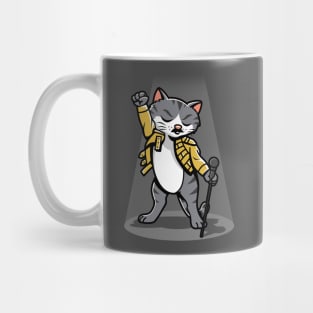 Cute Funny Retro Musician Cat Gift For Cats And Music Lovers Mug